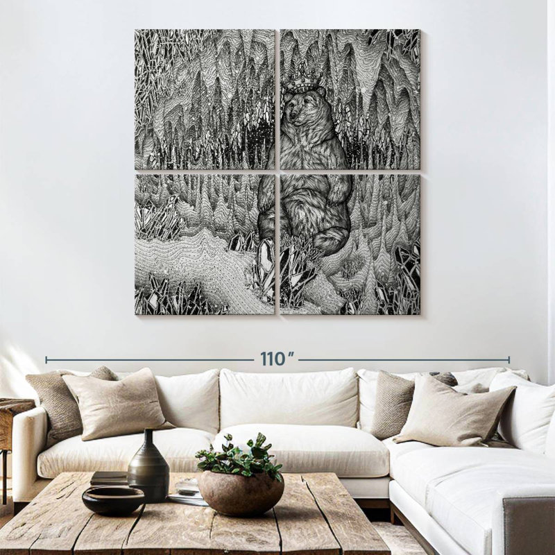 Brampt Cave Of The Bear King, 74'' H x 74'' W