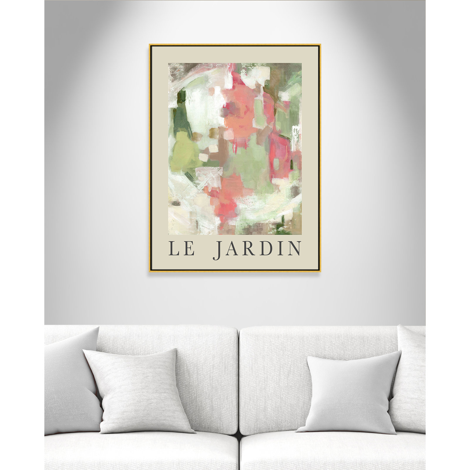 Riya "Le Jardin" Print by Carol Robinson, Gold Floater Frame, No, 49.5" H x 37.5" W x 2" D