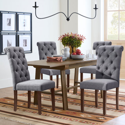 Bookout Tufted Wooden Dining Side Chairs