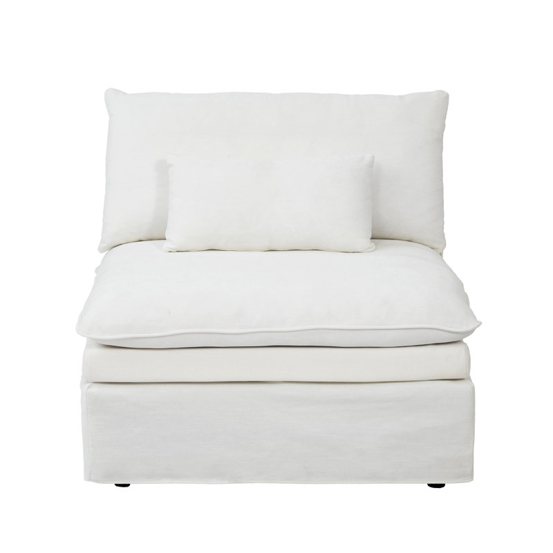 Fauteuil d'appoint modulaire avec coussin double Laron, Blanc