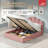 Chelsa Upholstered Hydraulic Storage Platform Bed with Velvet Palm Headboard-2002991234-2002991245