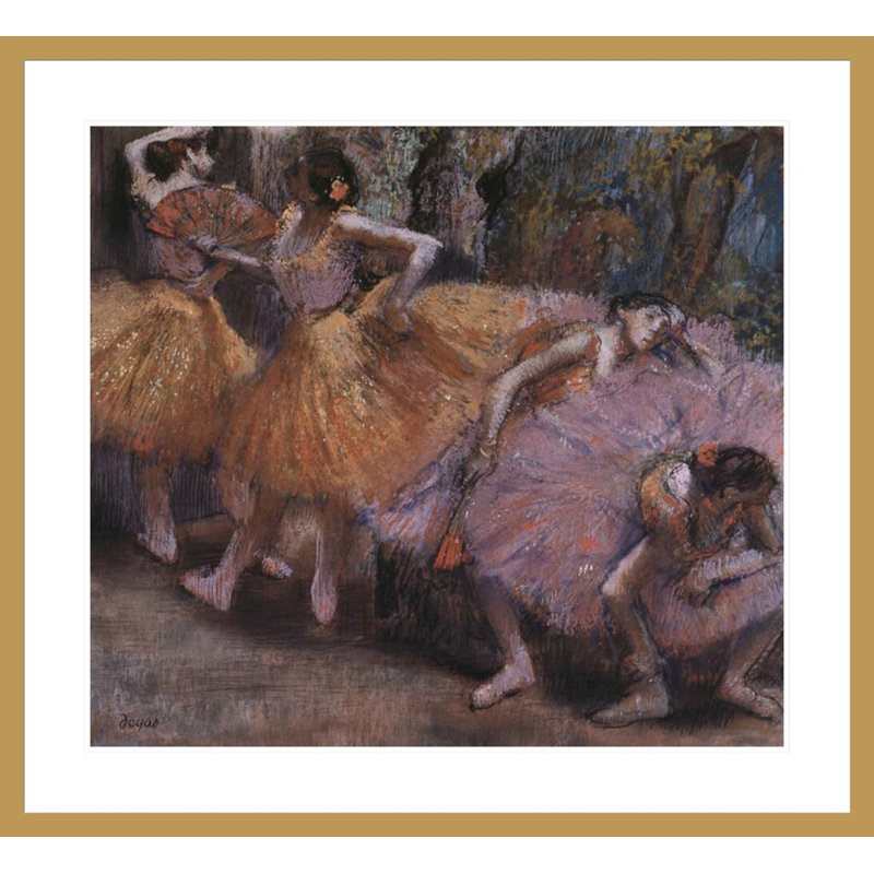 Quatre ballerines au repos par Edgar Degas, impression giclée encadrée, H 33,5 po x l 36,52 po
