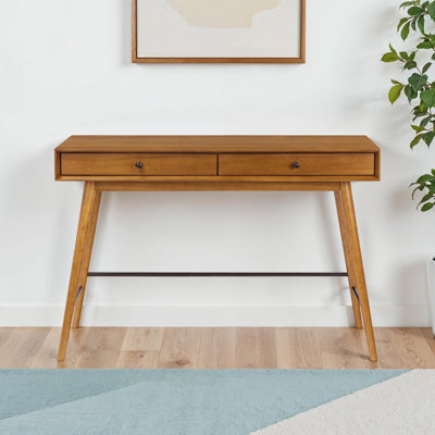 Dorsey 48" Mid-Century Console Table with Storage Drawers and Solid Wood Legs