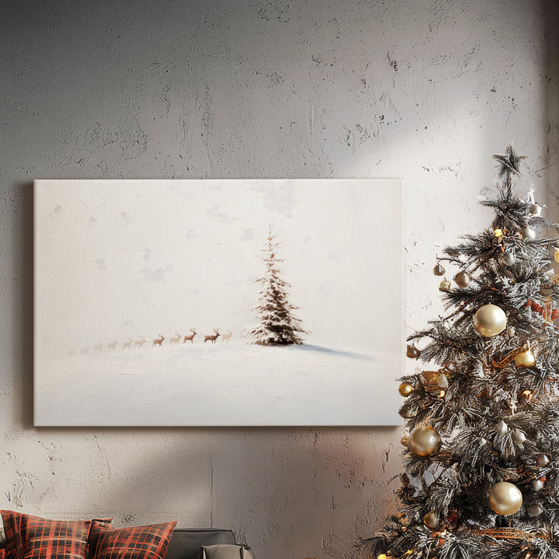 «Silver Silence of Fir» - Toile tendue avec châssis de qualité supérieure, H 36 po x l 24 po