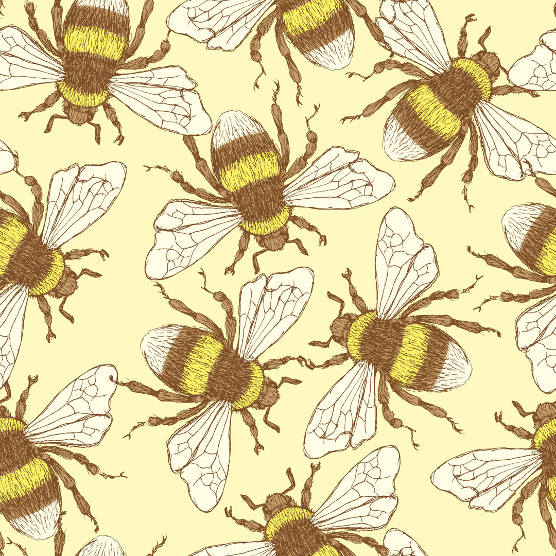 Olsburg Bumble Bee In Vintage Style by KaLi_ua - Wrapped Canvas Graphic Art