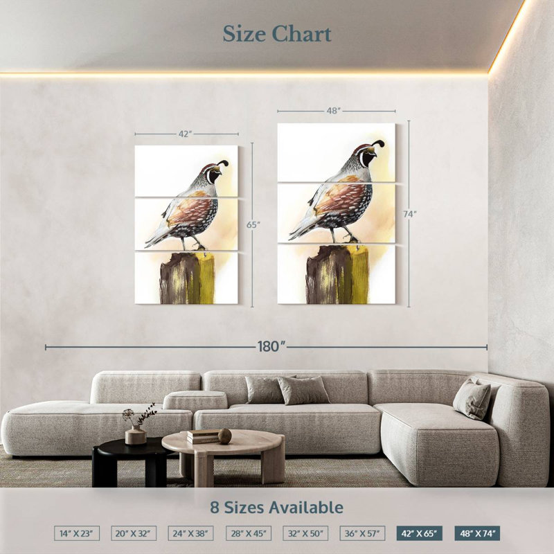 Brampt Quail, 74" H x 48" W