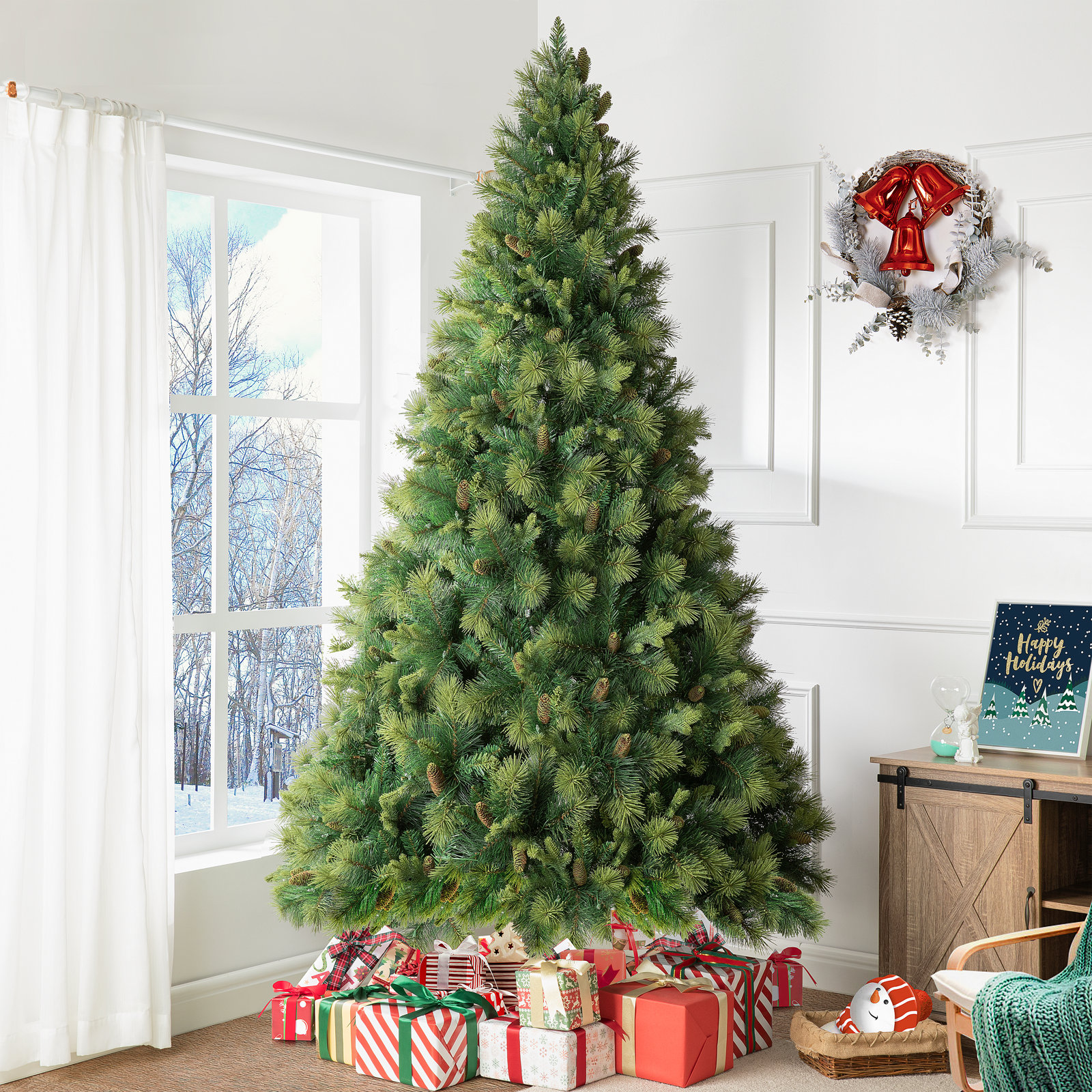 Pre-Lit Spruce Christmas Tree, 6.5' H