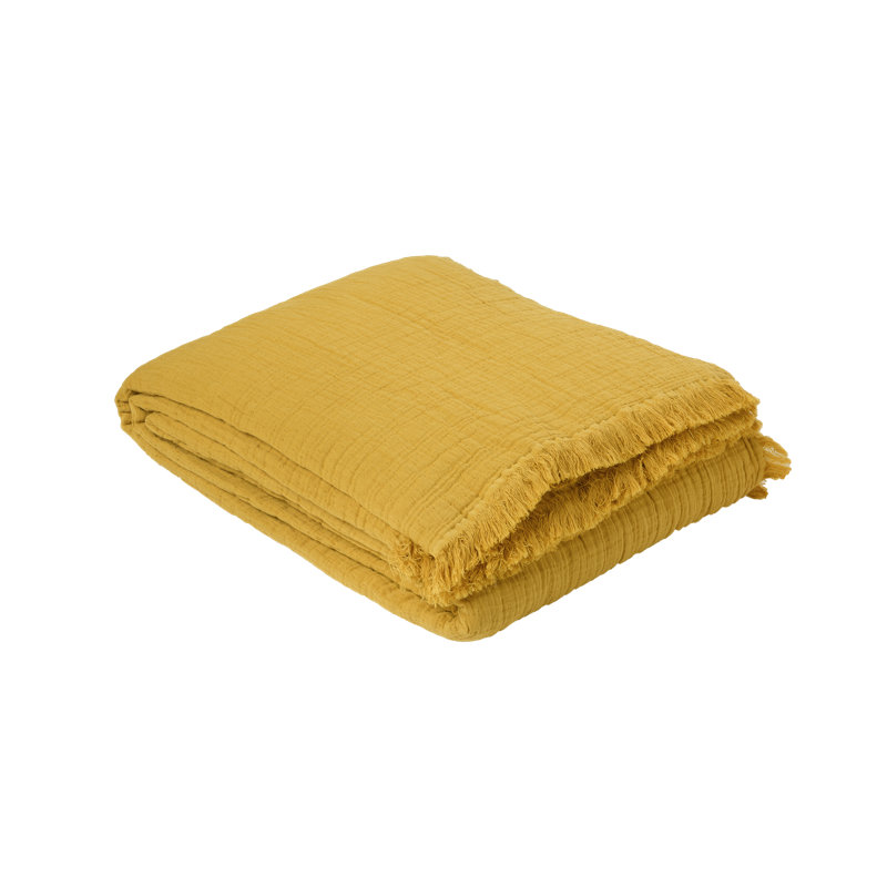 Wimberly Cotton Solid Colour Bedspread, 230 x 250 cm, Honey