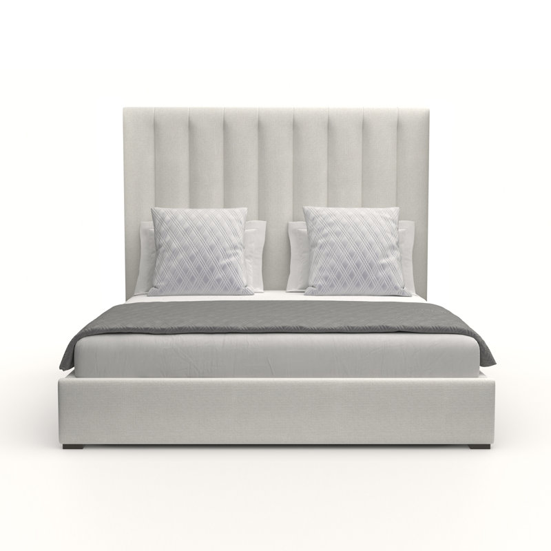 Lit tapissier standard à profil bas Dezyah, Grand, Revolution® blanc cassé