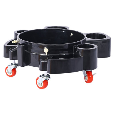 Chariot à roulettes 5 gallons avec roulettes pivotantes, base en plastique noir