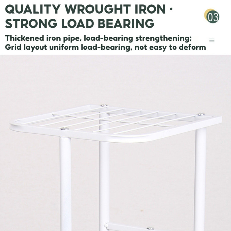 White Metal 4-Tier Indoor/Outdoor Plant Stand