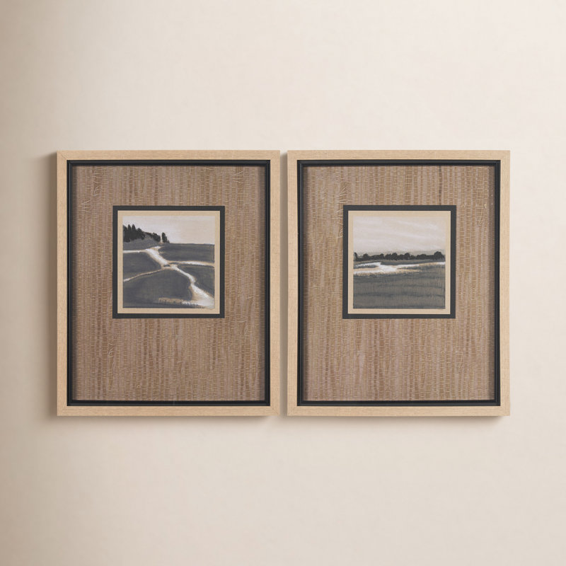 Marshland Shadows (lot de 2) par Studio, reproduction d'art encadrée à la main