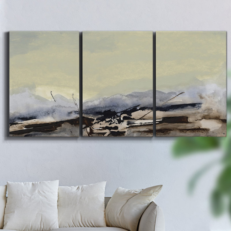 «Deserte Highway I», reproduction sur toile 3 pièces, H 27 po x l 54 po x P 2 po