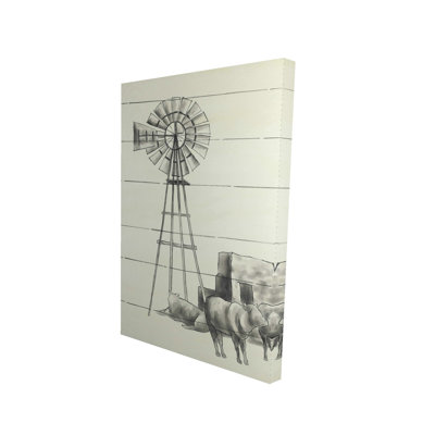 Vintage Old Texas Windmill Canvas - Home Decor Accent Art