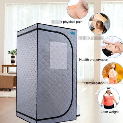 Grey Mini Plus Portable Steam - Home Spa Tent With Generator, Remote. Easy To Assemble. Rapidly Heat. . Waterproof & Insulating. Chair. 360 Flow. System. Enhance Skin Glow Gen, Foldable Seat. Simple