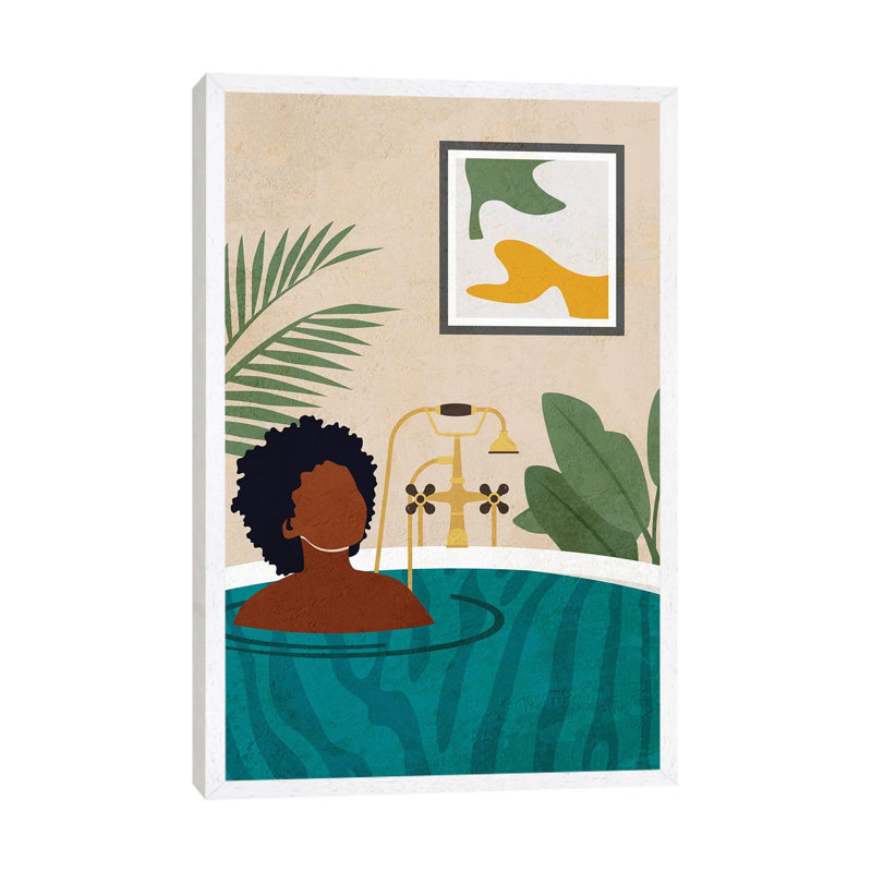 Stay Home No. 2 by Domonique Brown - Print on Canvas, White Framed Canvas, 101.6 cm H x 66.04 cm W