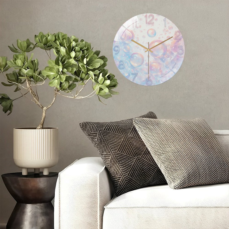 Horloge murale pastel en verre 12 po