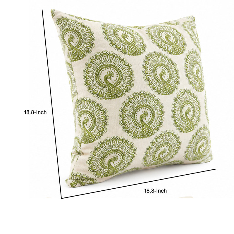 Grande housse de coussin et insert, Vert, H 18,8 po x l 18,8 po x P 10,5 po