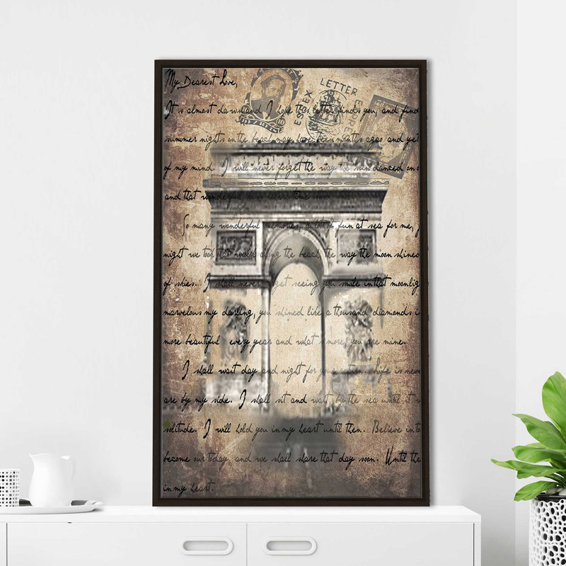 Rétro Paris 1 en sépia (vertical) par Jodi - impression, Cadre flottant espresso, H 43,5 po x l 27,5 po x P 2 po