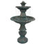 Fontaine d'extérieur traditionnelle en polyrésine vert foncé à 2 niveaux Alvis Nouveau