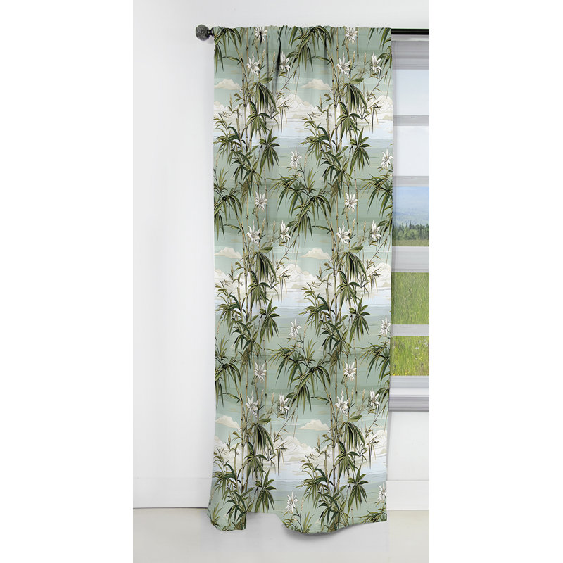 Bamboo Reflections Tropical Motif IV - Rideau floral - Rideau occultant floral - 1 panneau, L 52 po x L 63 po