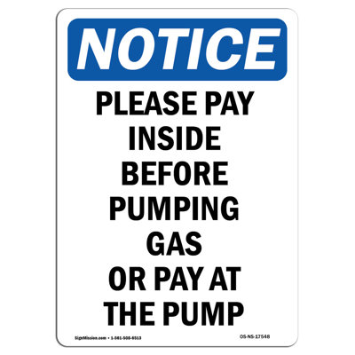 Please Pay Inside Before Pumping Sign