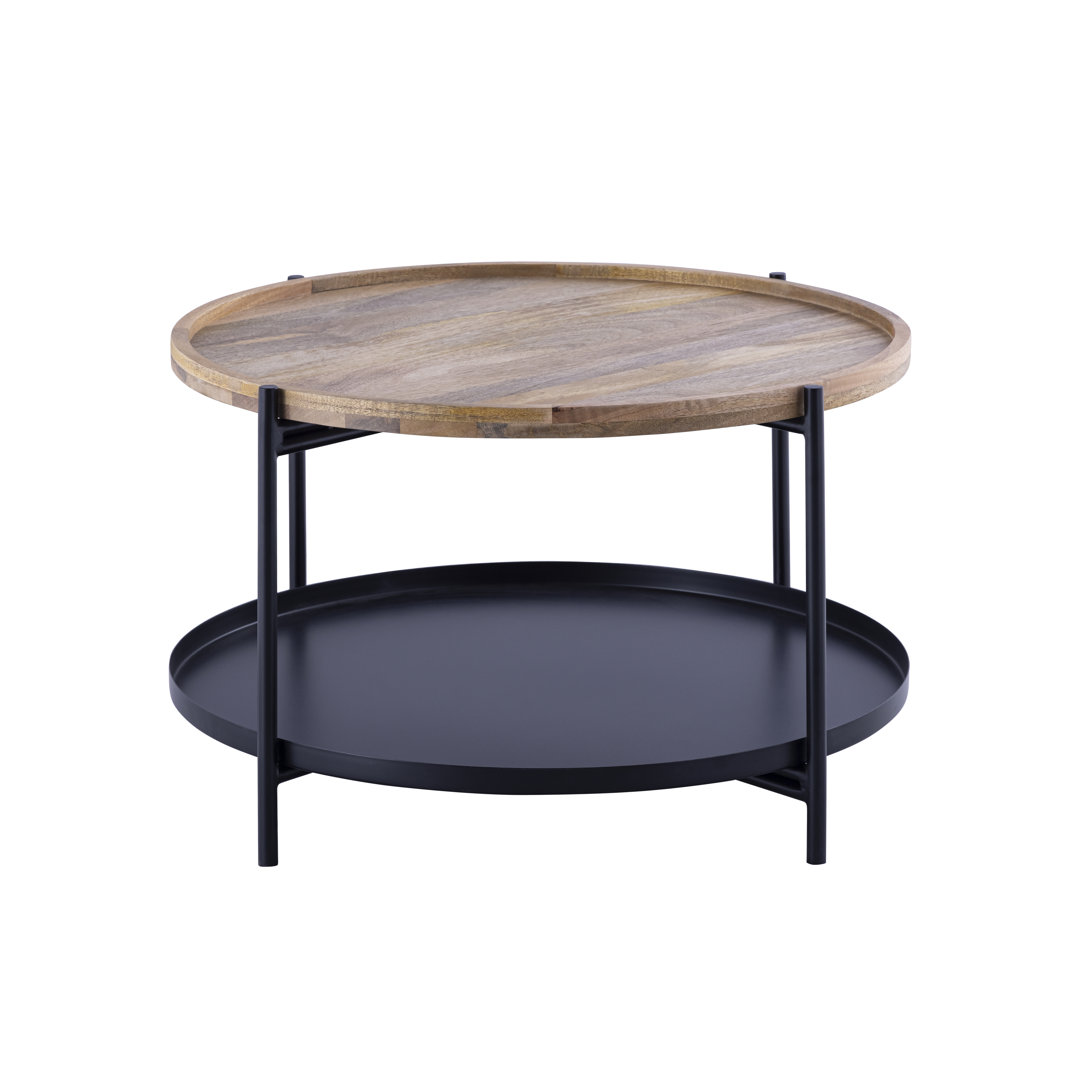 Aalisa Black With Natural Wood Coffee Table 17 Stories