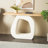 Cole And Grey Wooden O Shaped Console Table With Light Brown Tabletop