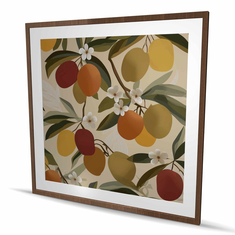 Blooming branches - Floral, H 48 po x l 48 po, Brun