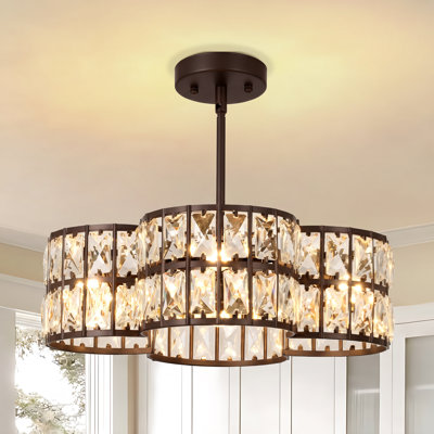 Lustre tambour 4 lumières à longueur réglable