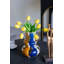Vase en céramique 7,3 x 7,3 x 9,8 po avec finition multicolore abstraite