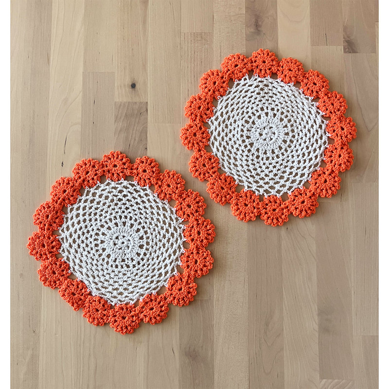 Accessoire de table en coton Farlee, Orange