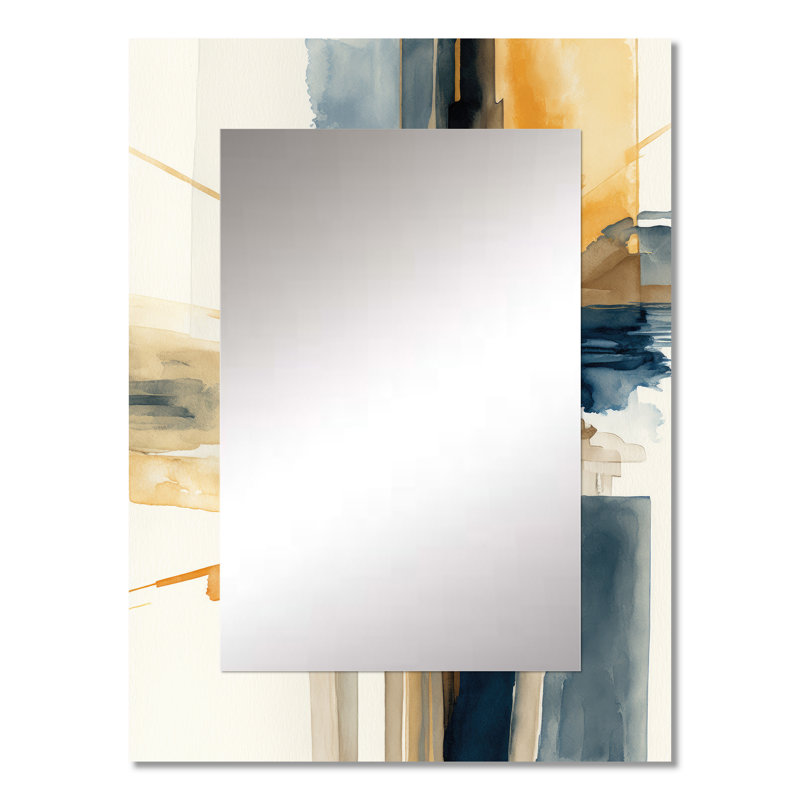 Modern Watercolor Abstract I - Modern Wall Mirror, 32" x 24"