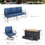 Ensemble de conversation de patio pour 5 personnes avec chaises longues pivotantes et table de foyer-425373158-425373170-425373176