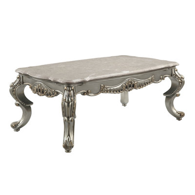 Table basse Miliani avec dessus en marbre et finition bronze