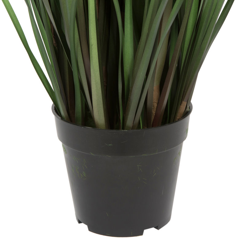 Herbe verte artificielle en pot et eucalyptus., H 48 po x l 24 po x p 24 po