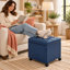 Repose-pieds carré en similicuir avec roulettes 17,7 po Clariece-849843104