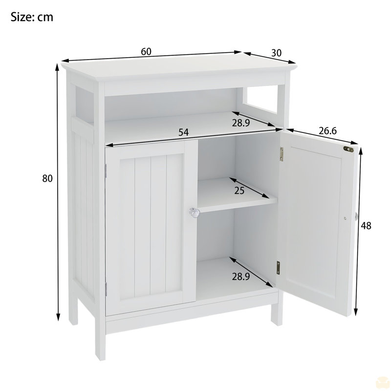 Bathroom Standing Storage With Double Shutter Doors Cabinet