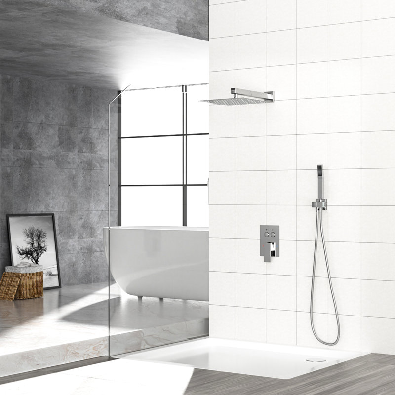 Douche carrée de 10 pouces avec installation murale double facile à installer