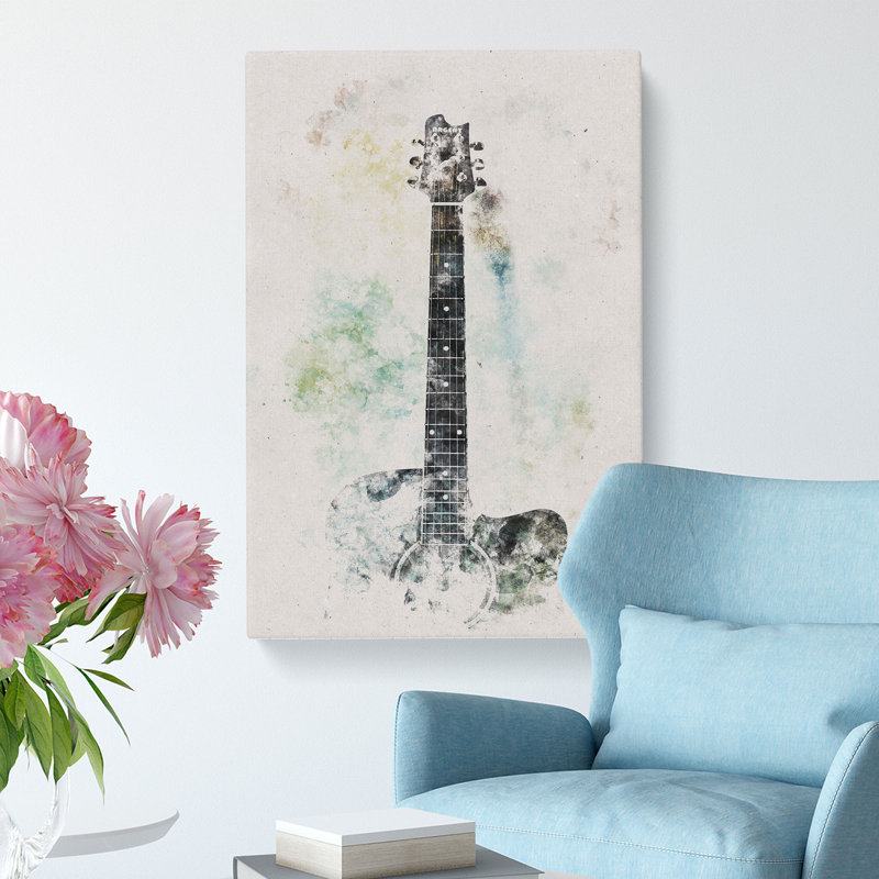 Acoustic Guitar - Wrapped Canvas Painting, 91cm H x 60cm W x 3cm D