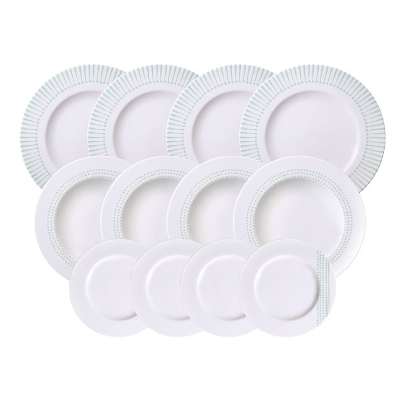 12 Piece Porcelain Dinnerware Set - Service for 4