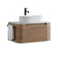 Meuble-lavabo moderne au design cannelé incurvé et armoire préassemblée