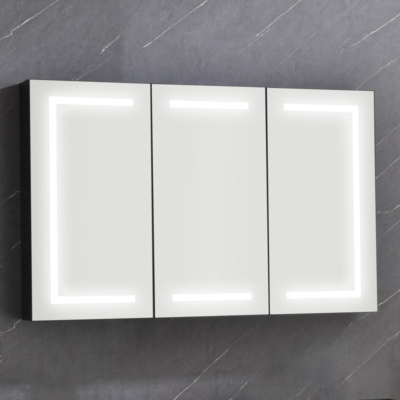 Camrynn 48'' W Mirrored Medicine Cabinet with LED Lights
