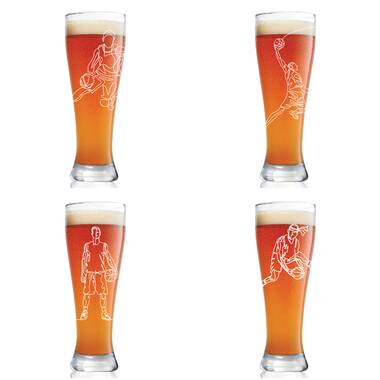 True Wheat Beer Glasses, Pilsner Beer Glass, Craft Brew Lovers Glassware,  23 Ounce, Large Beer Glasses, Set of 4 Pilsner Glasses, Clear Glass