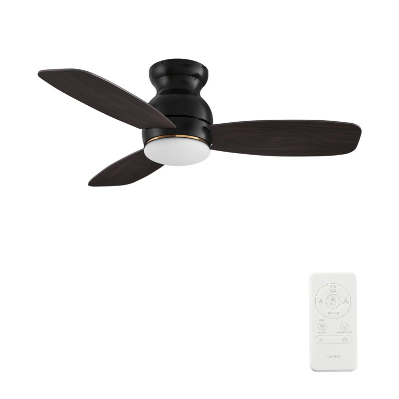 Ventilateur de plafond Honiton avec télécommande, ensemble d'éclairage inclus., 44 po de largeur, Noir, 245 tr / min