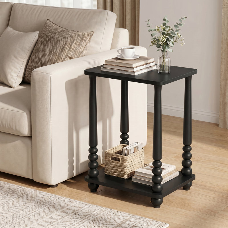 Rectangular End Table, Black