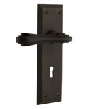 New York Plate Privacy (Bed & Bath) with Decorative Keyhole and Fleur Lever