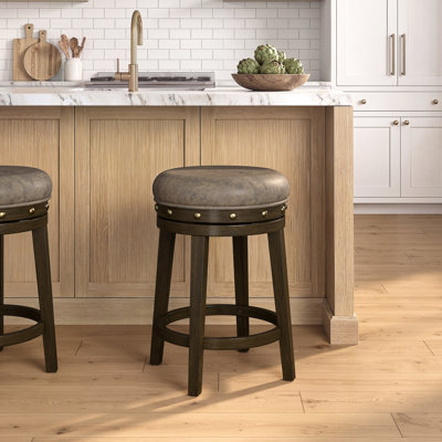 Tabouret pivotant rembourré en bois Arroliga