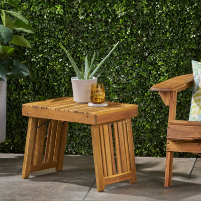 Table d'appoint d'extérieur en bois massif résistant aux intempéries