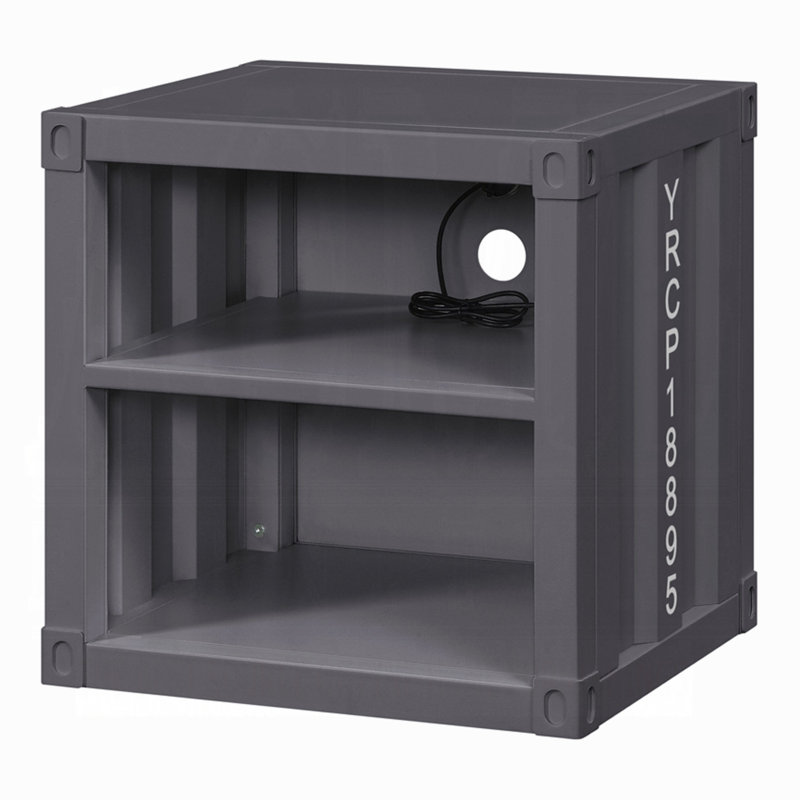 Cargo 20" Gunmetal Metal Frame Nightstand